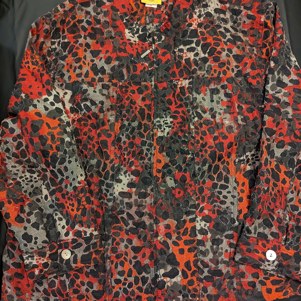 Leopard Print Sheer Blouse